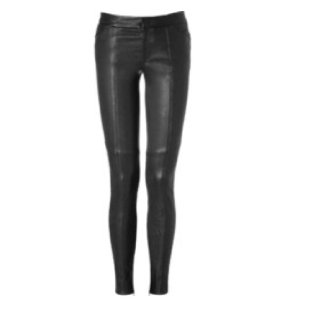 A.L.C. - Black - Misa Leather Skinny Pants - Size 4